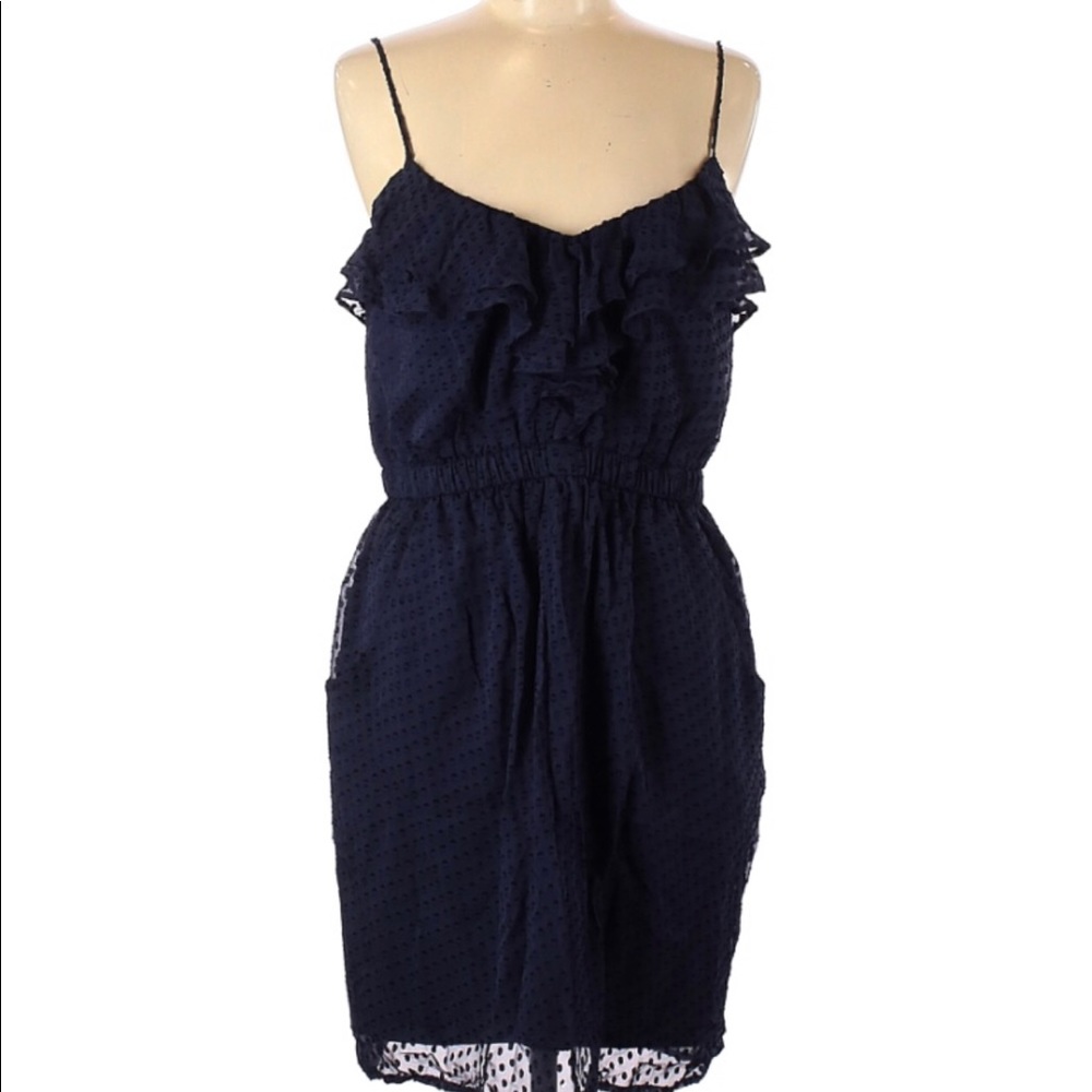 Shoshanna navy eyelet dress EUC SZ 10